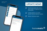 Die Version 2.11.0 (iOS) und 2.11.17 (Android) der Homematic IP App ergänzt u.a. neue Bedienmöglichkeiten für den Homematic IP Türschlossantrieb. (Copyright: eQ-3 AG)